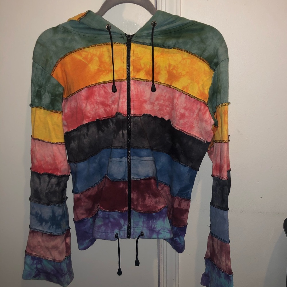 Multi-color zip up hoodie